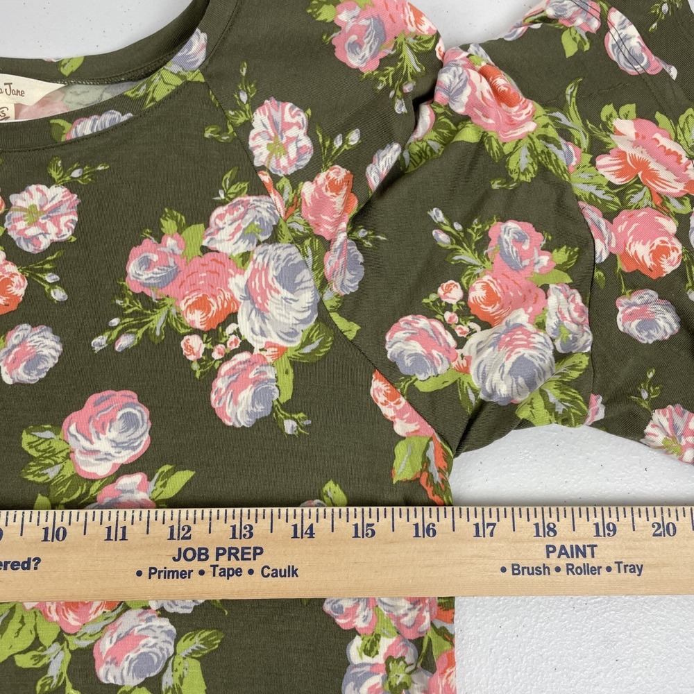 Matilda Jane Blouse Women's Size‎ Extra Small Flare Sleeve Floral Green Boho - Picture 7 of 9